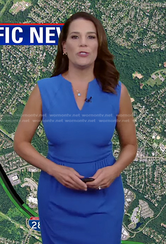 Heather's blue v-neck sleeveless dress on Good Morning America