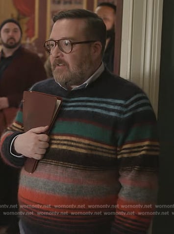 Howard's mohair stripe sweater on Only Murders in the Building