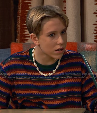 Jake's striped long sleeve tee on Bunkd