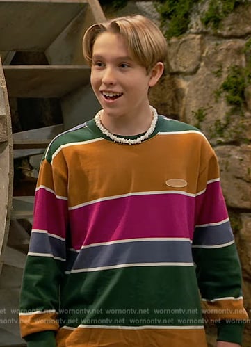 Jake's multi-colored stripe long sleeve tee on Bunkd