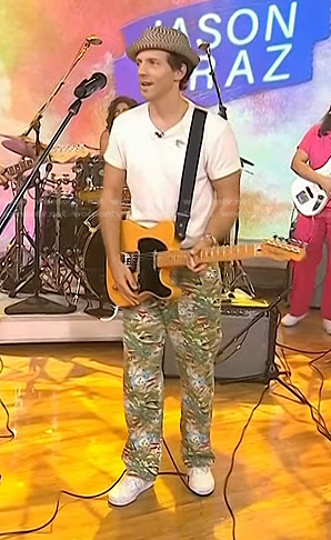Jason Mraz's mushroom print pants on Today