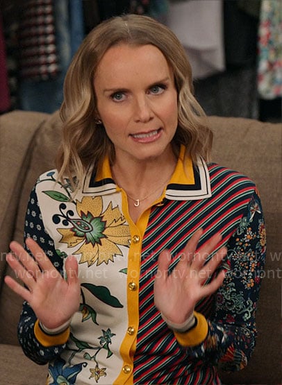 Miss Jenn's mixed print cardigan on High School Musical The Musical The Series