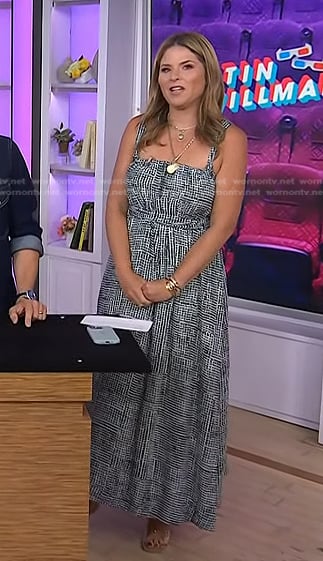Jenna's black check maxi dress on Today