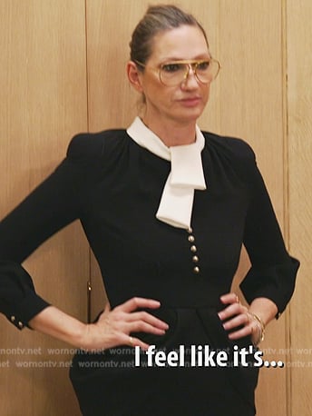 Jenna's black contrast peplum dress on The Real Housewives of New York City