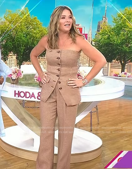 Jenna's houndstooth bustier top and pants on Today