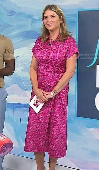 Jenna's pink printed collar dress on Today