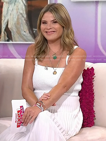 Jenna's white textured pleated dress on Today