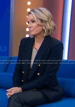 Jennifer's navy blazer with gold buttons on Good Morning America