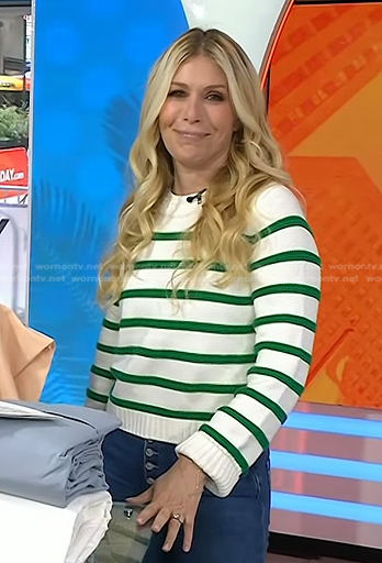 Jill's white and green striped sweater on Today