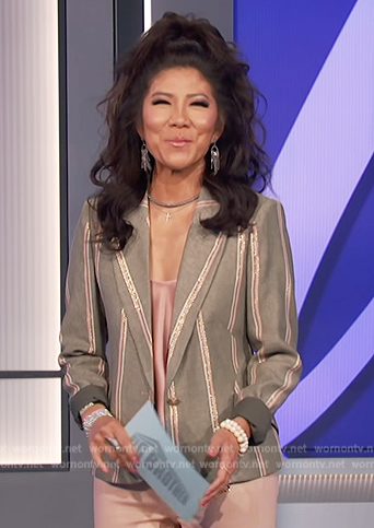 Carrie's green stripe blazer by Big Brother