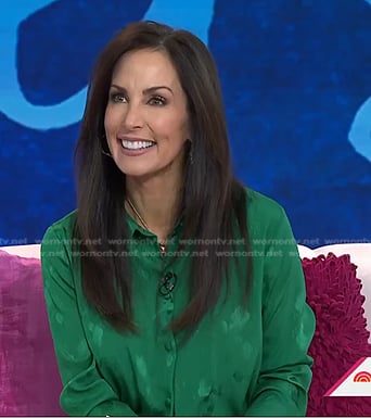 Karen Swensen's green floral shirt on Today