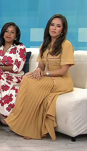 Kaylee's beige pleated dress on Today