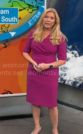 Kelly Cass's magenta pink dress on CBS Mornings
