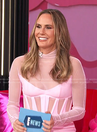 Keltie's pink corset mesh dress on E! News
