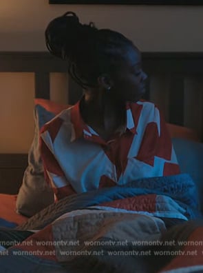 Kiesha's printed pajama set on The Chi