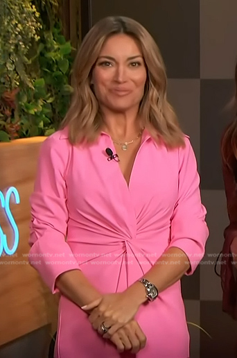 Kit's pink twist front dress on Access Hollywood