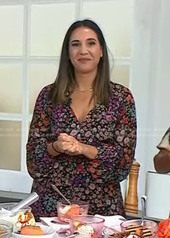 Leah Cohen's black floral romper on Today