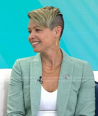 Lisa Csencsits's green herringbone blazer on Today