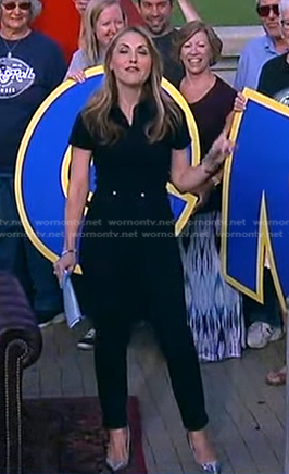 Lori's black short sleeve jumpsuit on Good Morning America