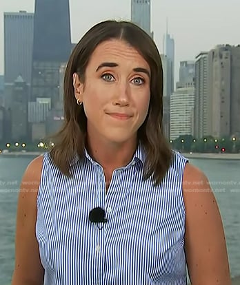 Maggie's blue striped sleeveless shirt on Today