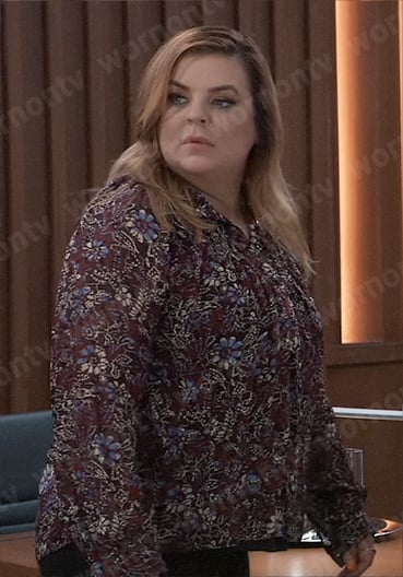 Maxie's floral top on General Hospital