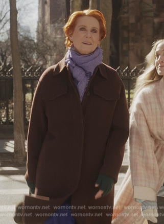 Miranda's brown coat on And Just Like That