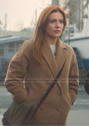 Nancy's beige short coat on Nancy Drew