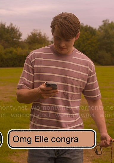 Nick's purple striped t-shirt on Heartstopper