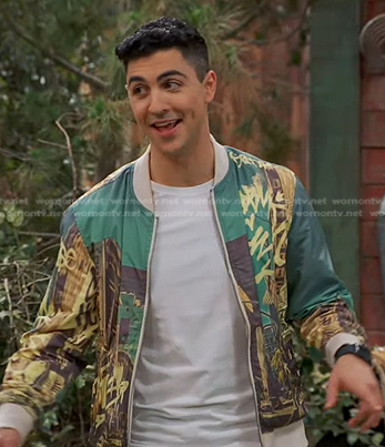 Parker's graffiti print bomber jacket on Bunkd