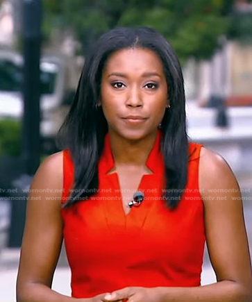 Rachel's red v-neck dress on Good Morning America