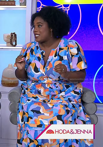 Rachel Smith's multicolor abstract print dress on Today