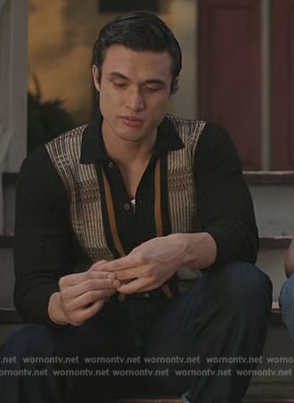 Reggie's black plaid cardigan on Riverdale