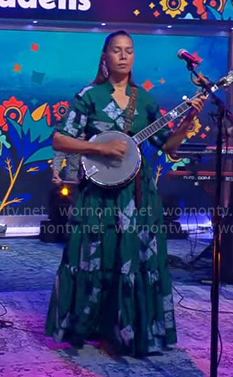 Rhiannon Giddens' long green dress on CBS Mornings
