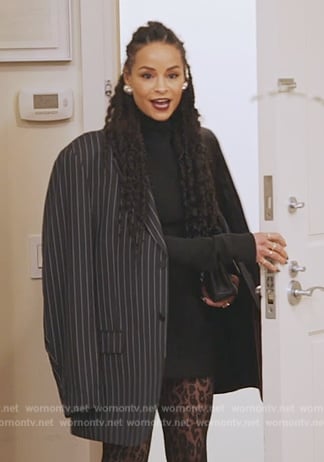 Sai's leopard sheer leggings on The Real Housewives of New York City