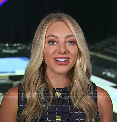Samantha Peszek's navy grid check vest on Today