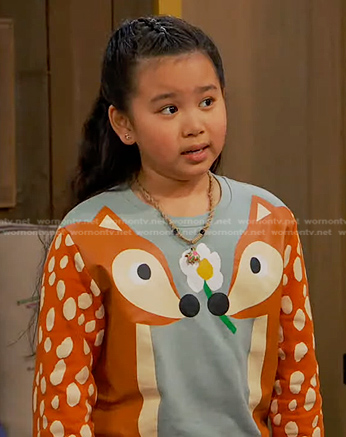 Scout's animal print sweatshirt on Bunkd
