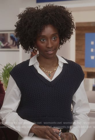 Serena's navy vest on And Just Like That
