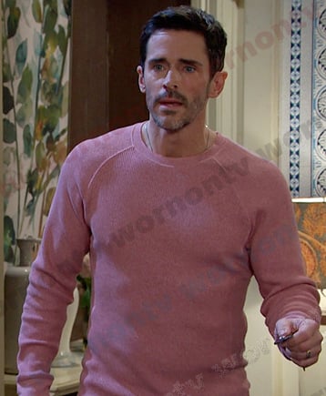 Shawn's pink waffle sweater on Days of our Lives