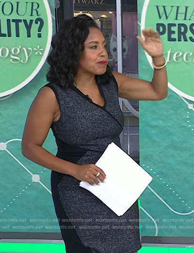 Sheinelle's gray cross front dress on Today