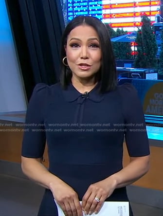 Stephanie's navy collared dress on Good Morning America