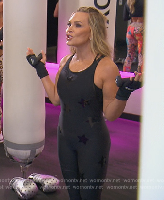 Tamra's black star print onesie on The Real Housewives of Orange County