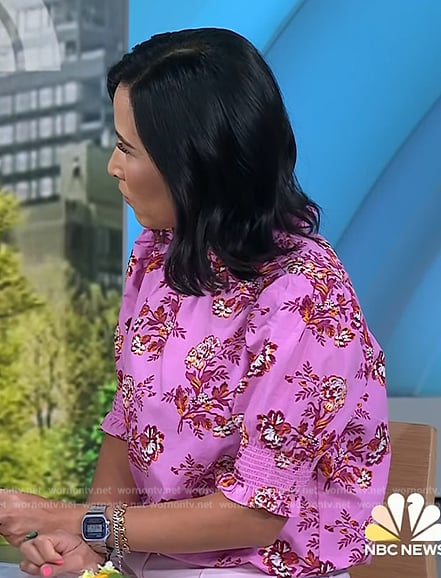Vicky's pink floral print top on Today