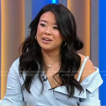 Vivian Tu's light blue asymmetric dress on Good Morning America
