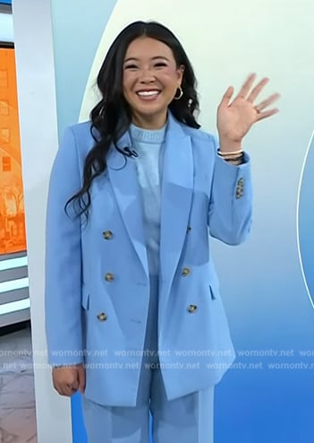 Vivian Tu's blue double breasted blazer on Today