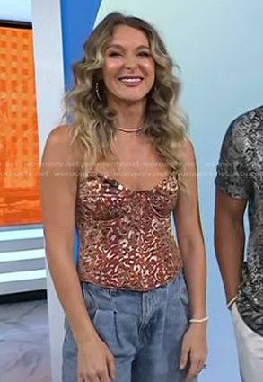 Alexa PenaVega's metallic animal print top on Today