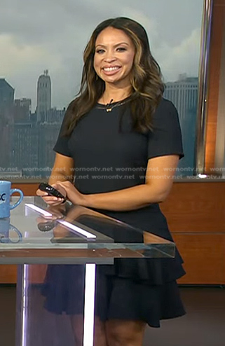 Adelle's navy tiered dress on Today