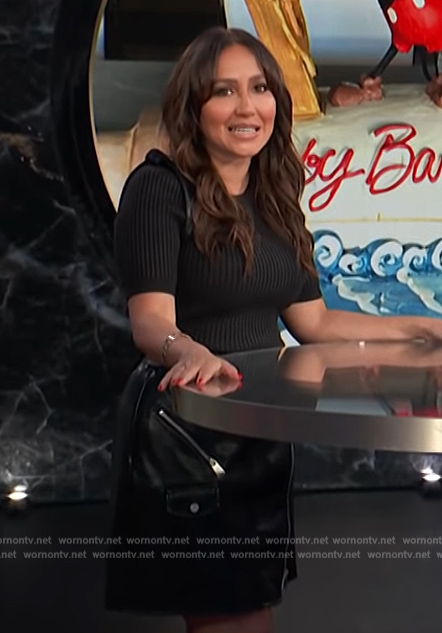 Adrienne's black mixed media dress on E! News