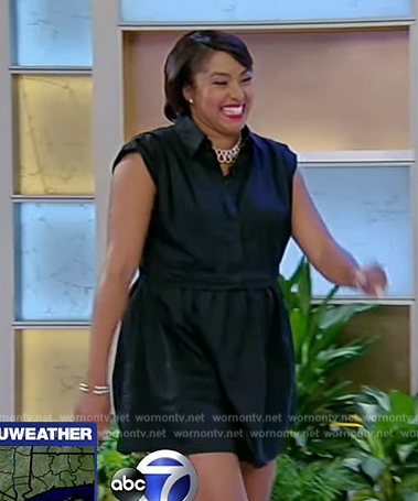 Alicia's black mini dress on Tamron Hall Show
