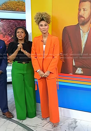 Ally's orange blazer and pants on Today
