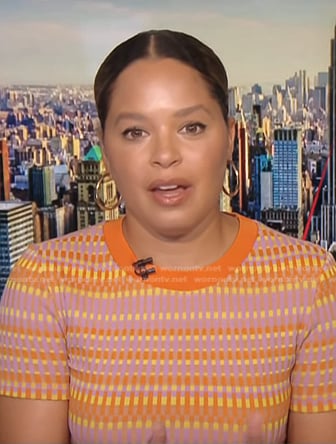 Antonia Hylton's orange print top on NBC News Daily